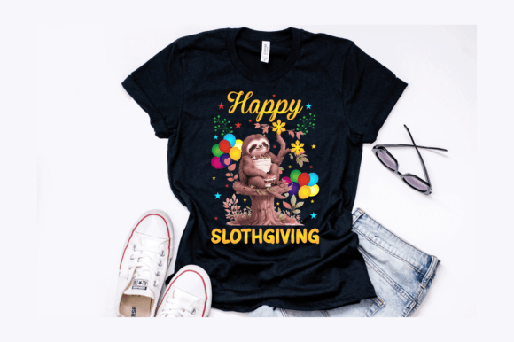 Celebrate the Season with a Charming Happy Sloth Thanksgiving Design