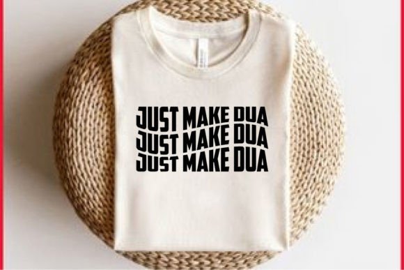Retro Ramadan T-shirt Design, Just Make Dua: A Nostalgic Touch for Modern Creations