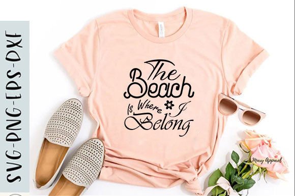 Summer T-Shirt Design: The Beach is Where the Heart Is