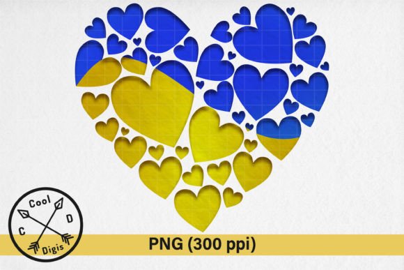 Ukraine Flag Colors Hearts Tshirt Design: A Designer's Resource